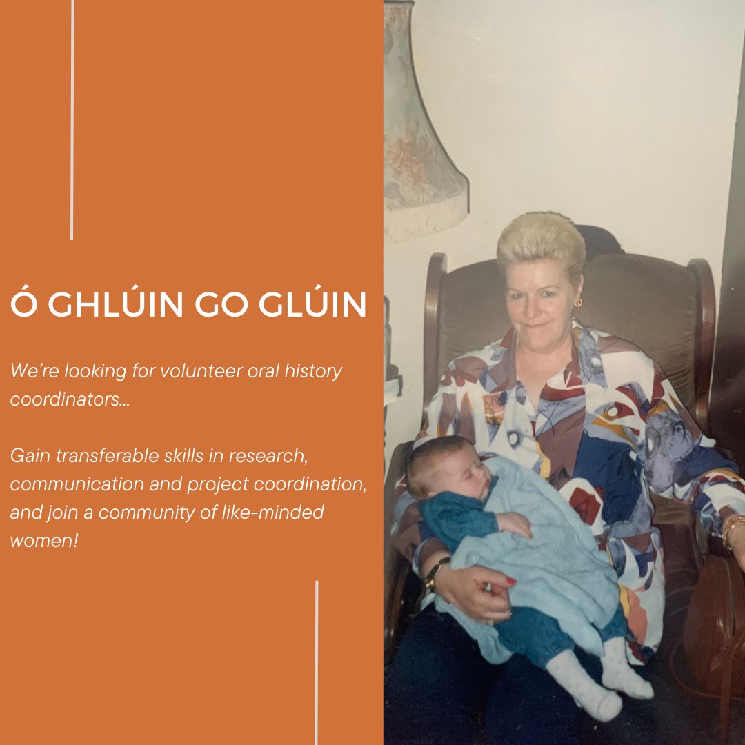 UnaganagunaP's tweet photo. We offer a supportive and engaging volunteering experience which includes oral history training, regular catch ups, and the opportunity to be part of a like-minded community of Irish women! Find out more about volunteering for Ó Ghlúin Go Glúin’! https://t.co/1JxpEUX5WI https://t.co/rgq2kwRs2p