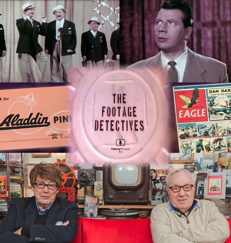 TalkingPicsTV's tweet photo. Break out the biccies at 5pm for 🔎 THE FOOTAGE DETECTIVES. 

Fans of #HattieJacques #JeanCarson and #MaxBygraves will enjoy a rare found reel of film! 

What links Saber of London and #CaptainScarlet and who bought the Eagle comic 'Siren' for 6d? #TPTVsubtitles https://t.co/5hKlqP4pnx
