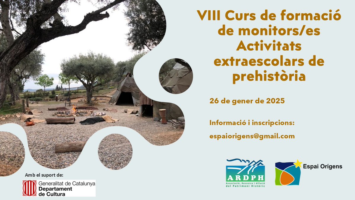 ADifusio's tweet photo. Arriba la VIII curs de formació de monitors/es d'activitats extraescolar en prehistòria! Tota la informació 👇👇👇👇 https://t.co/io0amwZr0Q