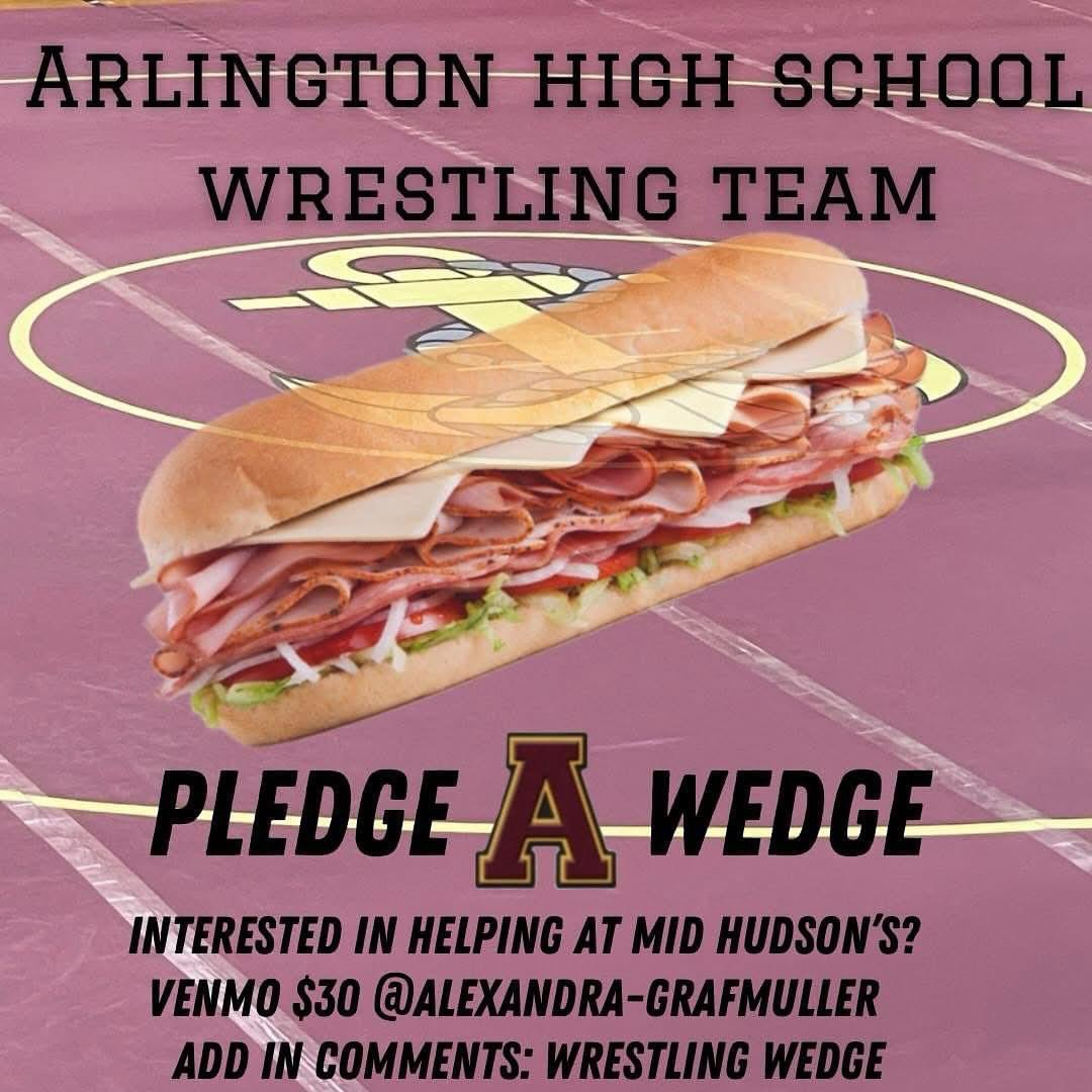 AHSWrestleTeam's tweet photo. The Arlington Wrestling Team is asking for donations which will go towards their concession stand at the 68th annual Mid-Hudsons Tournament. Any amount would be greatly appreciated. Thank you in advance! ⚓️💛♥️ Last four digits: 9430 https://t.co/WI5eQI4khf