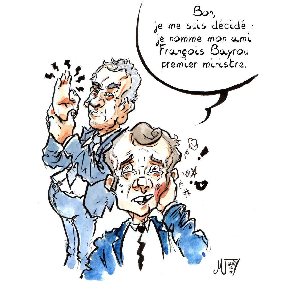 mysterty's tweet photo. Bayrou la giffle, premier ministre.
#giffle #CensureBarnier #PremierMinistre #Humour #Lol #art #pentelbrushpen #Aquacolor #Ink #Draw #Dessin #BD #Manga #Cartoon https://t.co/d4d6yGf5yn
