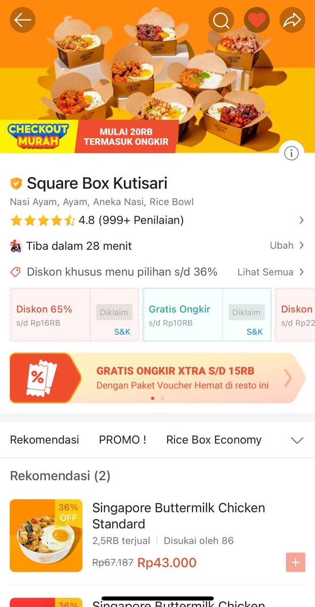 galonecleopatra's tweet photo. Not a cafe tapi WOI INI TERNYATA ENAK BANGET??? Literally 100282919/10 🫶💕💕
Ga ekspek karena jujur lagi bosen sama pesenan gojek yg itu-itu aja deket kos, ini bnrn ga zonk dan malah enak BGTTT😭 

Btw pesenanku yg singapore buttermilk chicken, otw tambah dan coba menu lain https://t.co/vXcU5fNldX