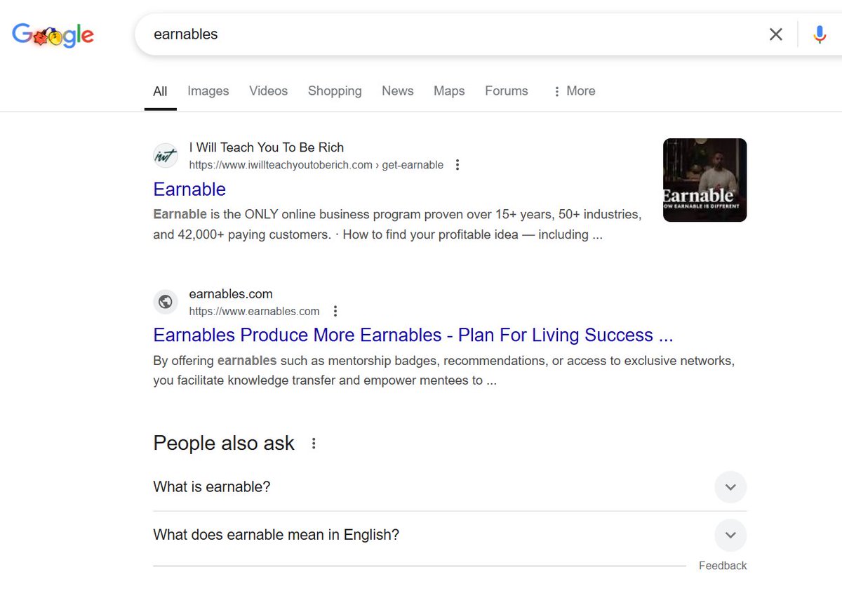 Advertibly's tweet photo. Another google page 1 using seo OPEN secrets.
Domains & sites for sale, already pre-branded for you! #earnables #domainsforsale #domains #oneword
PS: First 5 domains you sell for us, 35% commission.
After 5, you're a partner at 49% commission per sale! #Advertibles #advertibly https://t.co/V9YMxsbrG2
