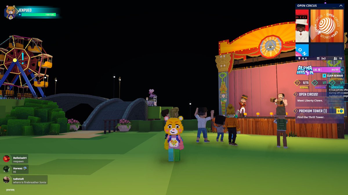 jenpued's tweet photo. Watching Firebreather Sonia perform in Open Circus in @TheSandboxGame. Talk about playing with fire! 🔥🎪 https://t.co/bLzzEG3rmy #TheSandbox #AlphaSeason4 #AS4SocialChallenge https://t.co/K4lr4uV4W5