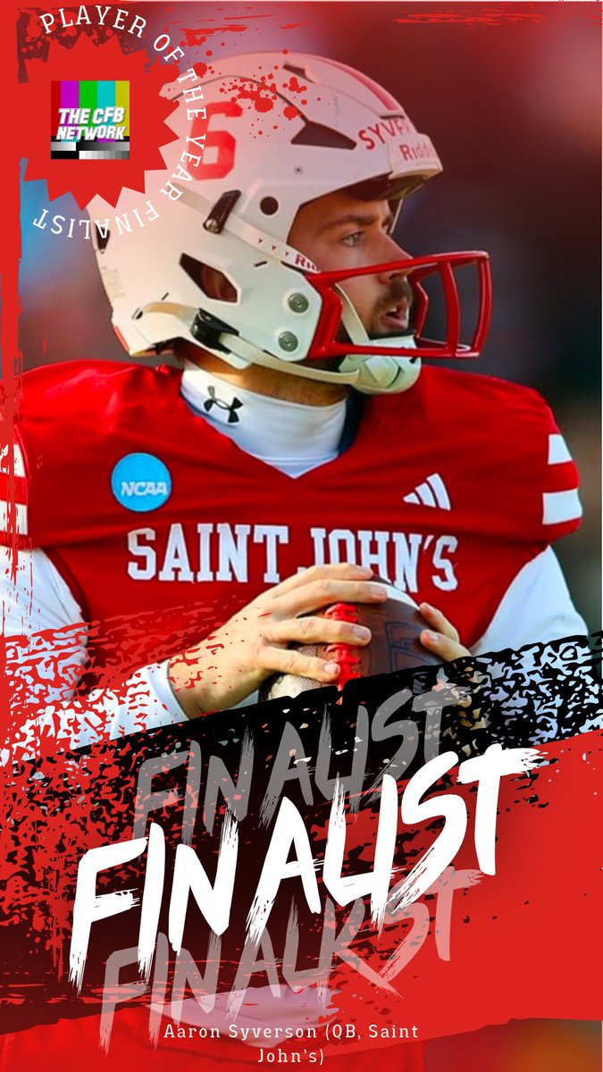 The College Football Network (@thecfbnetwork) on Twitter photo Here are the finalists for the CFBNETWORK D-3 Offensive Player of the Year Award! (Part 1/2)
Jake Pugh (QB, <a href="/WJFootball/">W&J Football</a>)
Luke Lehnen (QB, <a href="/football_ncc/">NCC Football</a>)
Destin Chance (QB, <a href="/IC_Football/">Illinois College Football</a>)
Aaron Syverson (QB, <a href="/SJUFootball/">Johnnie Football</a>)
Voting is OPEN (link on pinned post)
#d3fb Here are the finalists for the CFBNETWORK D-3 Offensive Player of the Year Award! (Part 1/2)
Jake Pugh (QB, <a href="/WJFootball/">W&J Football</a>)
Luke Lehnen (QB, <a href="/football_ncc/">NCC Football</a>)
Destin Chance (QB, <a href="/IC_Football/">Illinois College Football</a>)
Aaron Syverson (QB, <a href="/SJUFootball/">Johnnie Football</a>)
Voting is OPEN (link on pinned post)
#d3fb