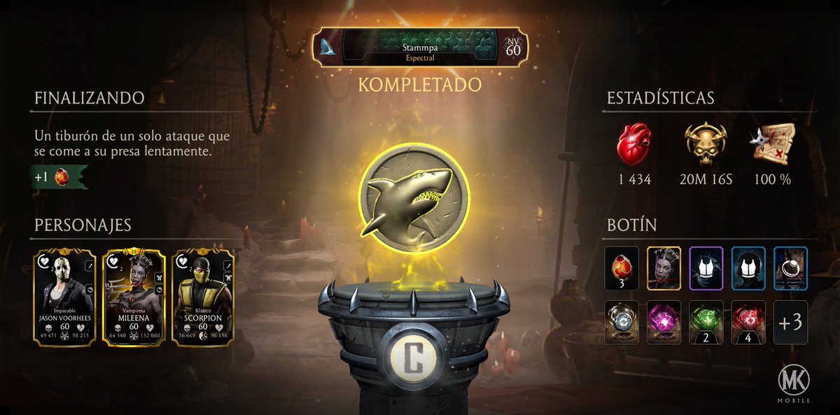 _Stammpa's tweet photo. ¡Acabo de completar un recorrido de la Kripta en Mortal Kombat Móvil! Mira mis estadísticas. https://t.co/ArpHDSJ24M