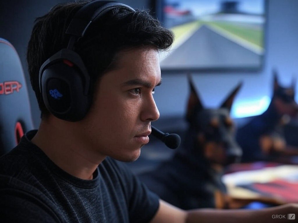 Blu_Simracing's tweet photo. Playing around with Grok, those Dobermans are definitely waiting for their turn 😂 https://t.co/UKPyVRYVbr
