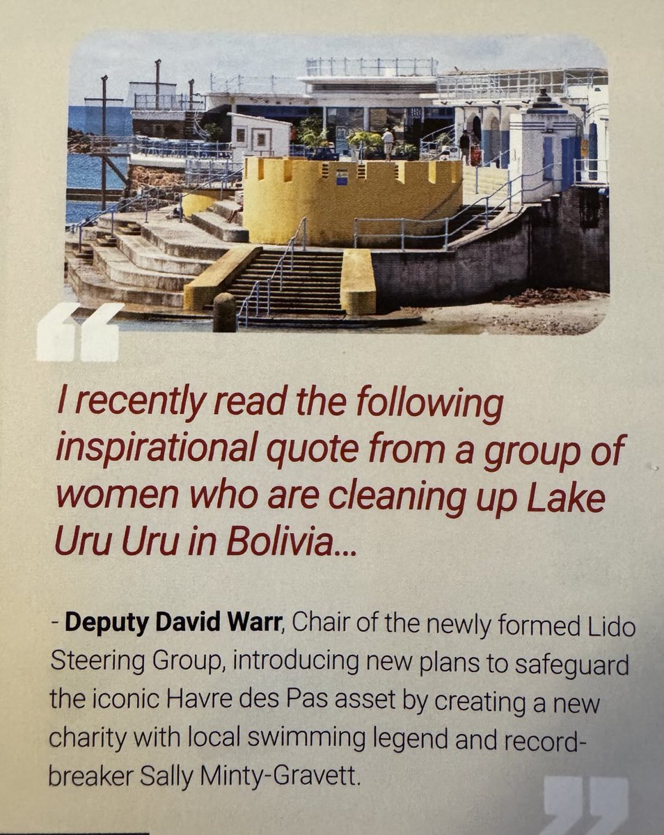 David Warr (Deputy, St Helier south) (@warronwords) on Twitter photo Came across this in October’s <a href="/Connect_CI_News/">Connect Magazine</a> . The quote to which they refer:
“We have to empower ourselves because nothing will happen if we are just passive and wait for a solution to come from elsewhere.” Came across this in October’s <a href="/Connect_CI_News/">Connect Magazine</a> . The quote to which they refer:
“We have to empower ourselves because nothing will happen if we are just passive and wait for a solution to come from elsewhere.”