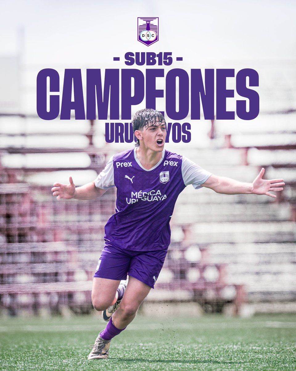 DefensorSp's tweet photo. 𝗦𝗨𝗕𝟭𝟱 𝗖𝗔𝗠𝗣𝗘𝗢𝗡 𝗨𝗥𝗨𝗚𝗨𝗔𝗬𝗢 🏆

Con goles de Matteo Correia, la categoría Sub15 se coronó campeón Uruguayo tras vencer 2-1 a Nacional.

¡Felicitaciones a todos! 👏🏼

#LaFábrica https://t.co/D2115Dxh8p