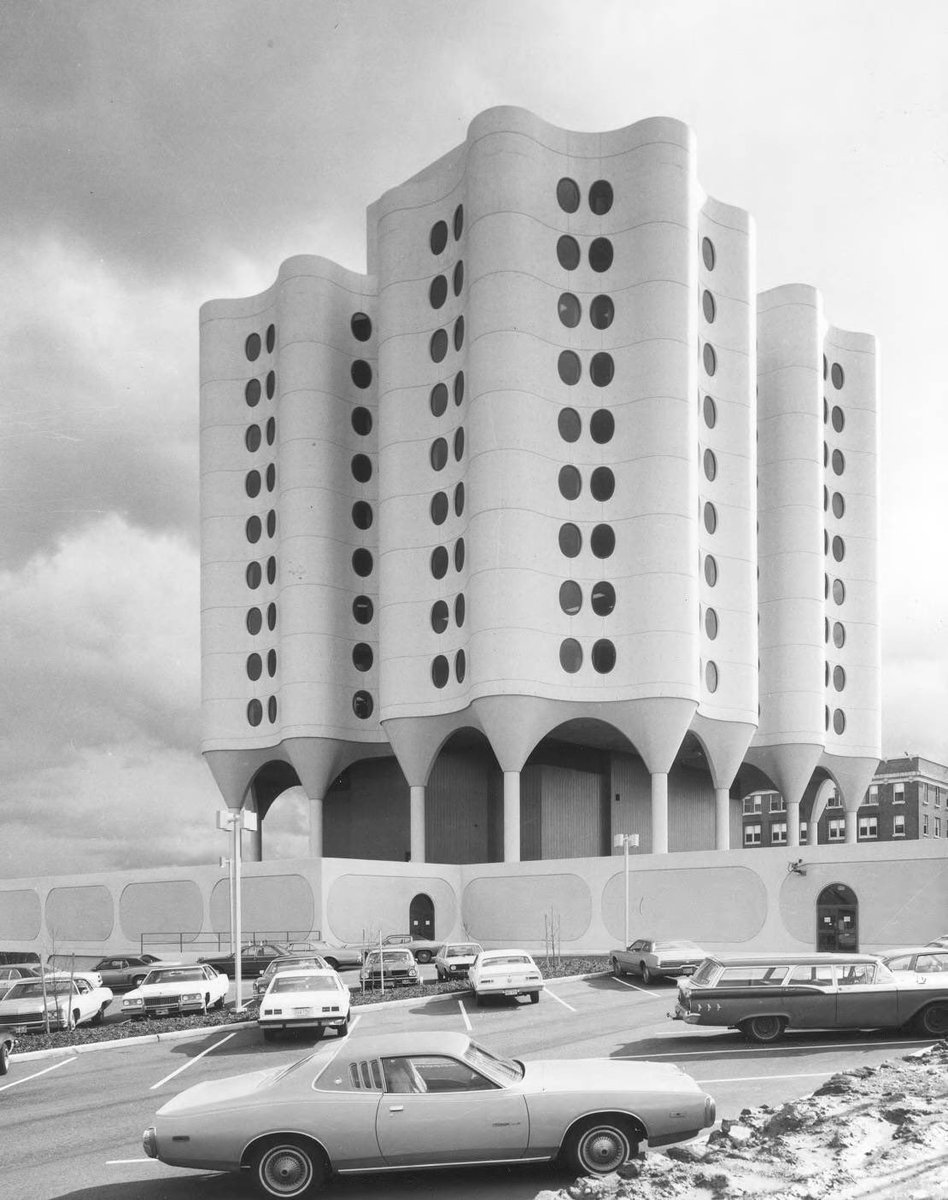 Tacoma_History's tweet photo. 50 years ago today, on December 15, 1974, the new St. Joseph's Hospital was dedicated. With its unusual design, the building has remained a prominent landmark in the Tacoma skyline. https://t.co/zYjBLnGxui