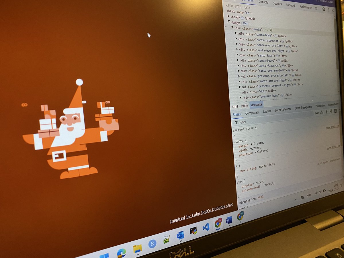 did a html coding for Xmas!!!  

#santa #HTML #webcode #MerryChristmas2024 #hello2025