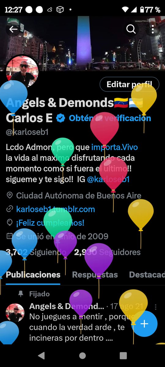 karloseb1's tweet photo. Hoy se celebra un año más de vida con alegría ... https://t.co/FGy8IT2YZ2
