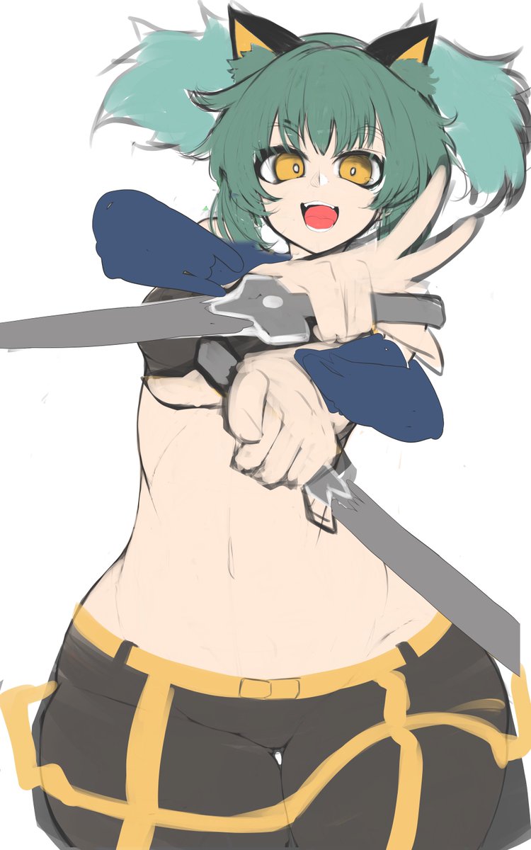 武器構え差分は顔表情変えるとして
ベース胴体➕ジャケット差分➕腕差分➕武器構え差分ってところかな 