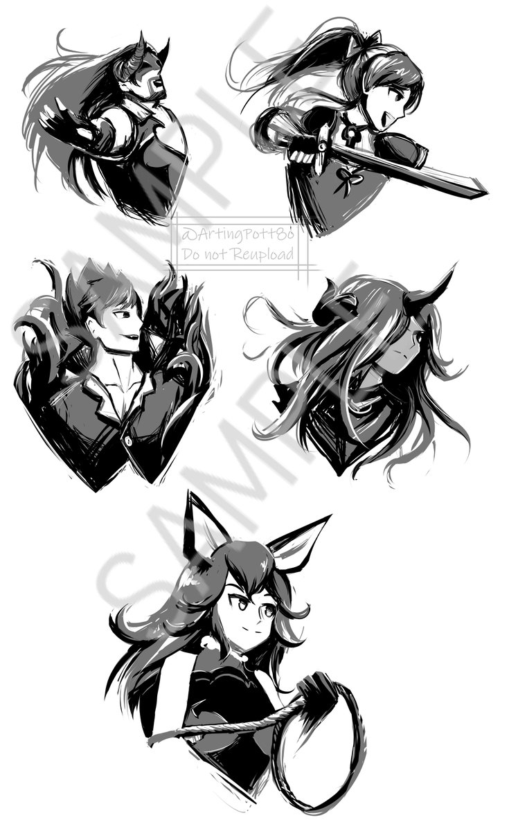 Some Granblue designs that I worked on for a project a while back that didn't end up being finished #GranblueFantasy #GBVS