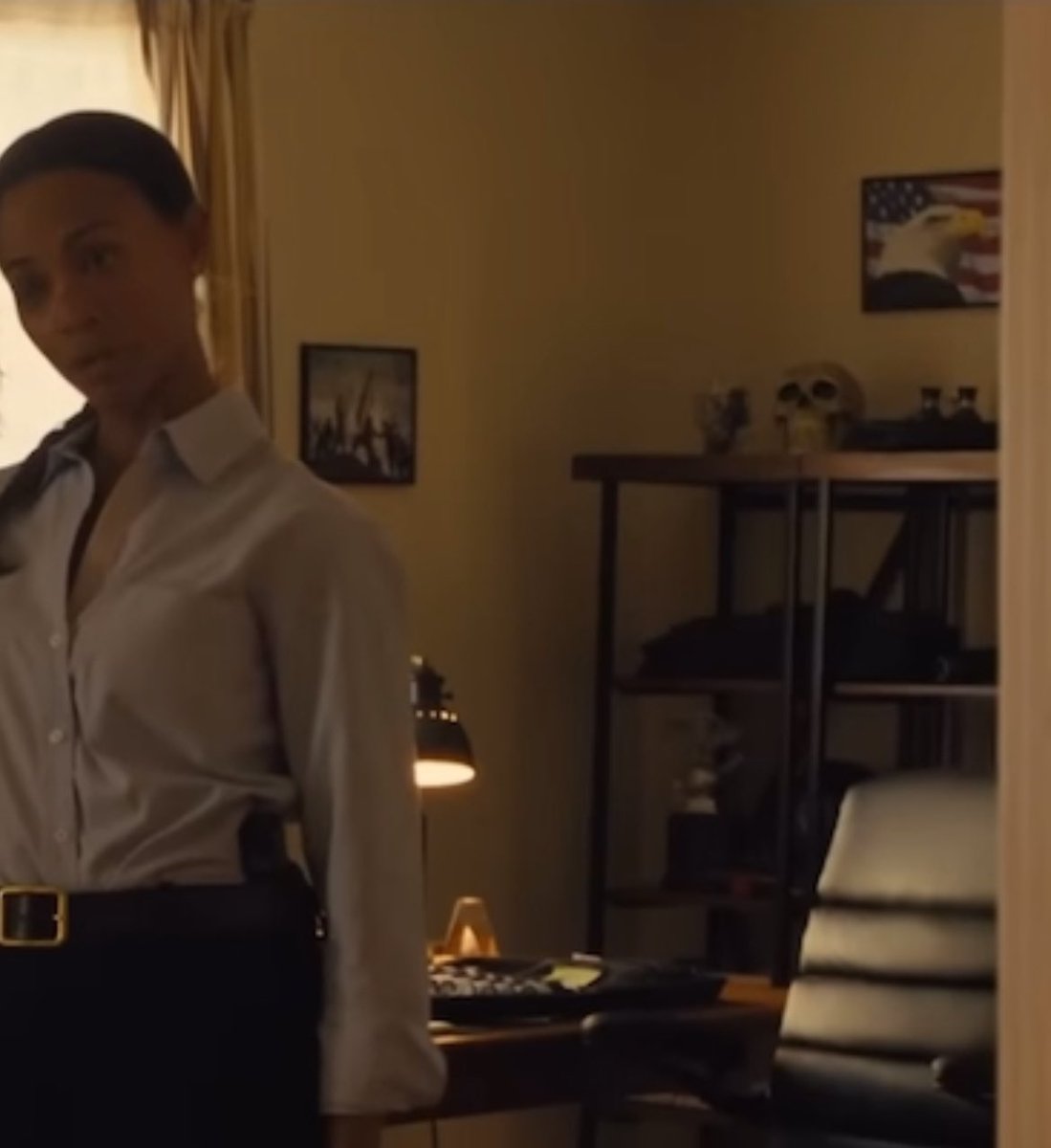 also the bald eagle flag picture framed next to the skull head is kind of sending me like who made these decor choices 😭😭 #lioness #lionesspplus