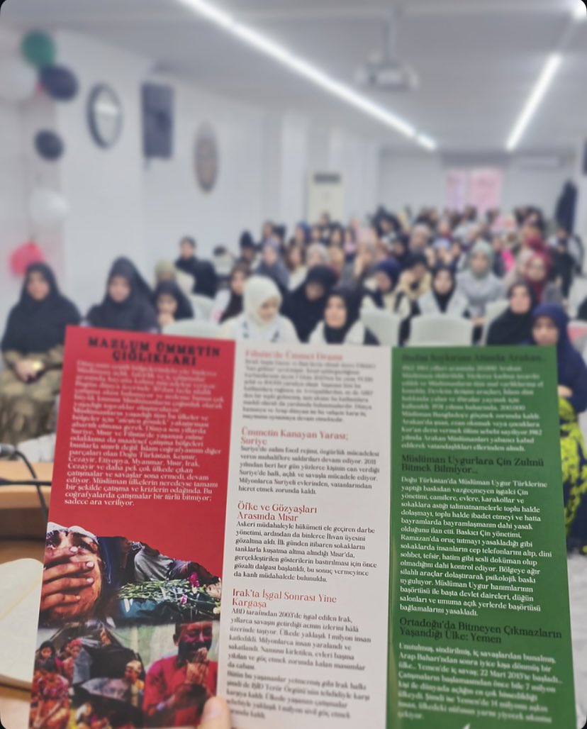 Filistin davası bağlamında “Ümmetin hali ve sorumluluklarımız” konulu gençlik programımızı elhamdülillah yoğun katılım ve ilgi ile gerçekleştirdik 🤲🏻🫶🏻🇵🇸