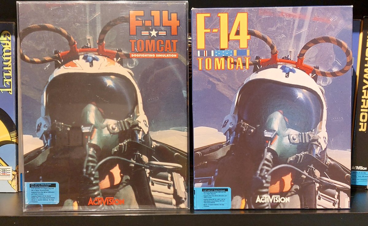 #DOSgaming box of the week is a beautiful US version of F-14 Tomcat. I'm really excited because I now own both US IBM box versions in my collection: the rarer slim box and the two-piece box. I'm not really a variant collector, but sometimes you just have to make an exception.