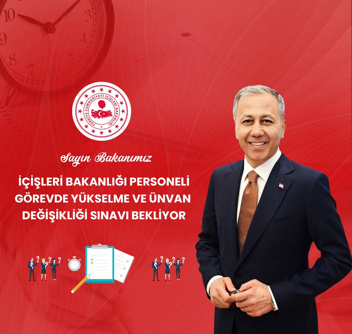Sayın Bakanımız İçişleri Bakanlığı Personelleri olarak Görevde Yükselme ve Ünvan Değişikliği sınavını bekliyoruz . icislerigyud
<a href="/TC_icisleri/">T.C. İçişleri Bakanlığı</a> 
<a href="/AliYerlikaya/">Ali Yerlikaya</a> 
<a href="/NedimAkmese/">Nedim Akmeşe</a>