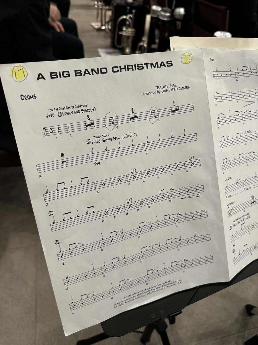 TukRhythmist's tweet photo. Had a great time sitting with the Boyertown Directors Big Band last night for their Christmas concert.  Back in the teaching studio all day today @grooveksq and then watching the Steelers/Eagles!  A good day. https://t.co/cKwzdXQiio