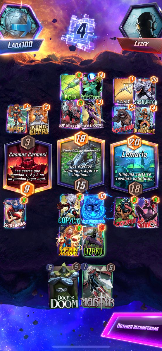Ladasiem's tweet photo. @MARVELSNAP 
Hey! 
Why my captain marvel dont move to right position to won the game ?
#bug #REPORT #snap https://t.co/btA1cxM0Pq