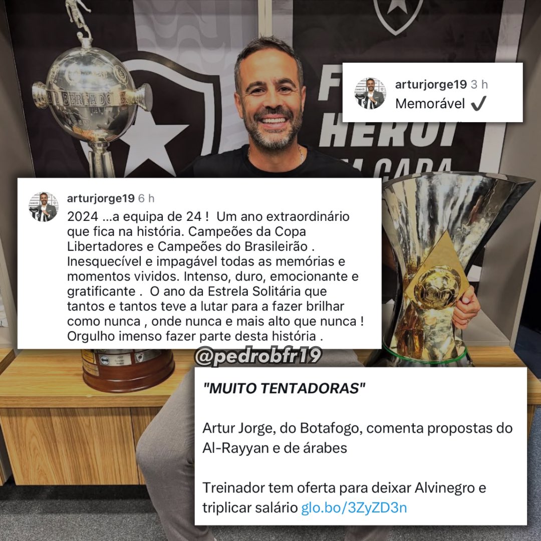 PedroPPBoficial's tweet photo. Últimos dois posts do Artur Jorge no Instagram. #FicaMister 🇵🇹 

O show tem que continuar 🏆⭐️ https://t.co/OzbsJhAqzx