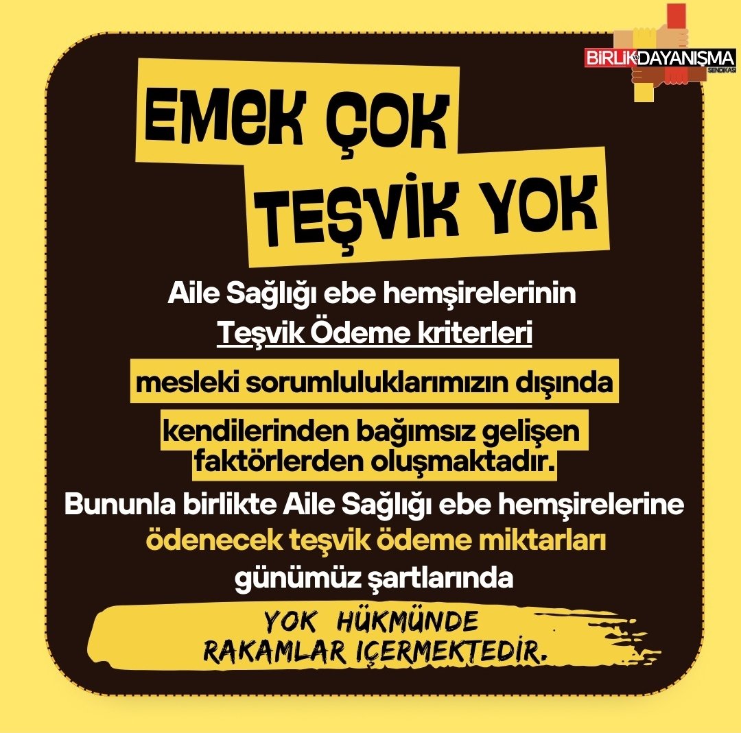 #iyikiBDS çünkü...
Biz birlik ve dayanışma içinde mücadele ettiğimiz için
Adaletsiz teşviklerle 
❌Aile hekimi ve aile sağlığı ebe hemşirelerini bölemeyecekler
❌İş barışımızı bozamayacaklar.
Aile Hekimliği Eziyet Yönetmeliğini geri çekin!

<a href="/dayanismasen/">Birlik ve Dayanışma Sendikası</a> 
<a href="/dayanismasen3/">BDS 3 NOLU ŞUBE</a>