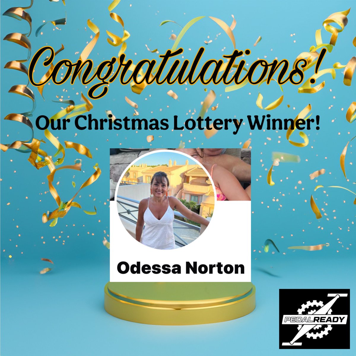 Congratulations! Odessa Norton Please message us for arrangements to be made to drop off your full sheet of Christmas Lottery… and good luck! 🤞🏻😉 💚 🚲