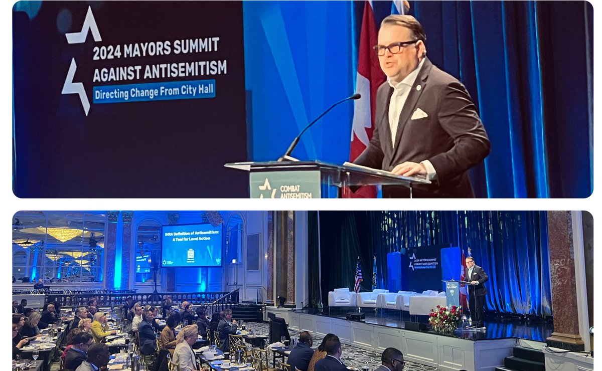 bernstein_evan's tweet photo. Was honored last week to represent @jfederations at the @CombatASemitism Mayors Summit &amp; speak about the IHRA definition of antisemitism &amp; how important it is Mayors adopt it in their cities https://t.co/FvPaOgsqBA