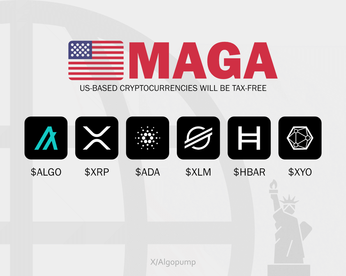 thesevendary's tweet photo. After Eric Trump's statement, these US-based cryptocurrencies will be top gainers and key players in 2025.

$ALGO $XRP $ADA $XLM $HBAR $XYO https://t.co/wmlIjKLau3