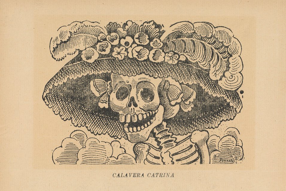 Arteymas_'s tweet photo. Originalmente llamada La Calavera Garbancera, es una figura creada por el artista mexicanoJosé Guadalupe Posada y bautizada tiempo después como La Catrina por el muralista Diego Rivera. https://t.co/1BBdwJwgZC