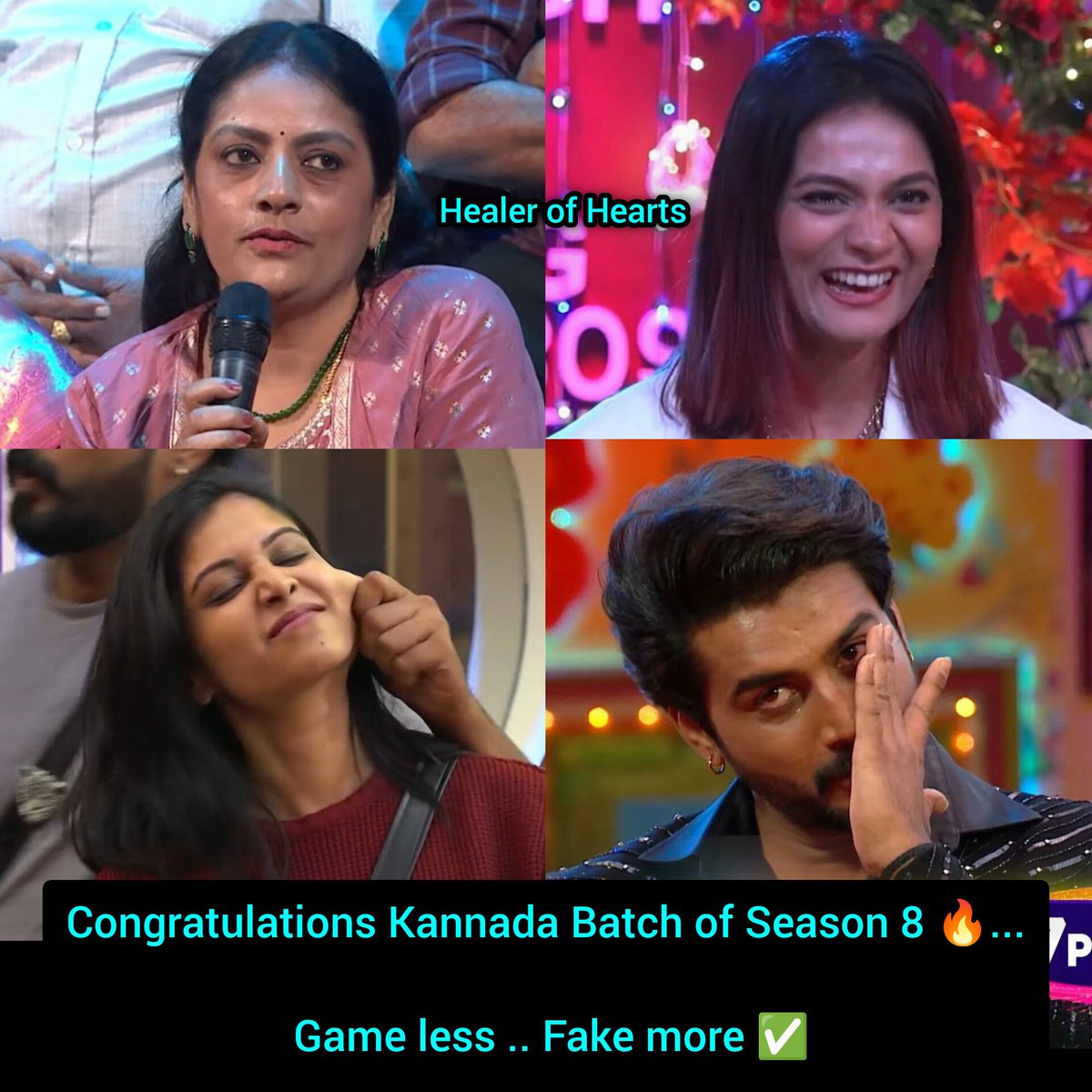 _Lucky_Raj_'s tweet photo. Congratulations Kannada Batch of Season 8 🔥...

 Game less Fake more ✅

#BiggBossTelugu8 https://t.co/5uPvRn0FjH