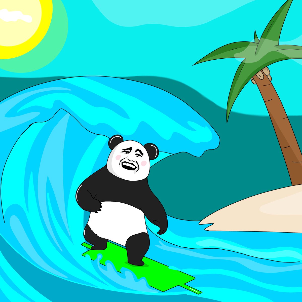 BIAO_meme's tweet photo. $BIAO cruising the waves of green 🐼 https://t.co/kI6T3KSTNH