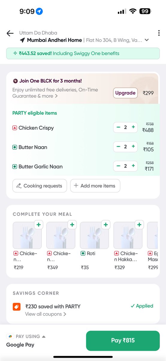 desi_Sid's tweet photo. @deepigoyal @zomato @zomatocare @Swiggy Sir…even after buying a gold membership you are charging customer 50% high price viz-a-vis swiggy &amp; your customer care just dont care…see snapshots below, last snapshot swiggy. Seems getting penalized for gold membership. https://t.co/zjSIOgzPIW