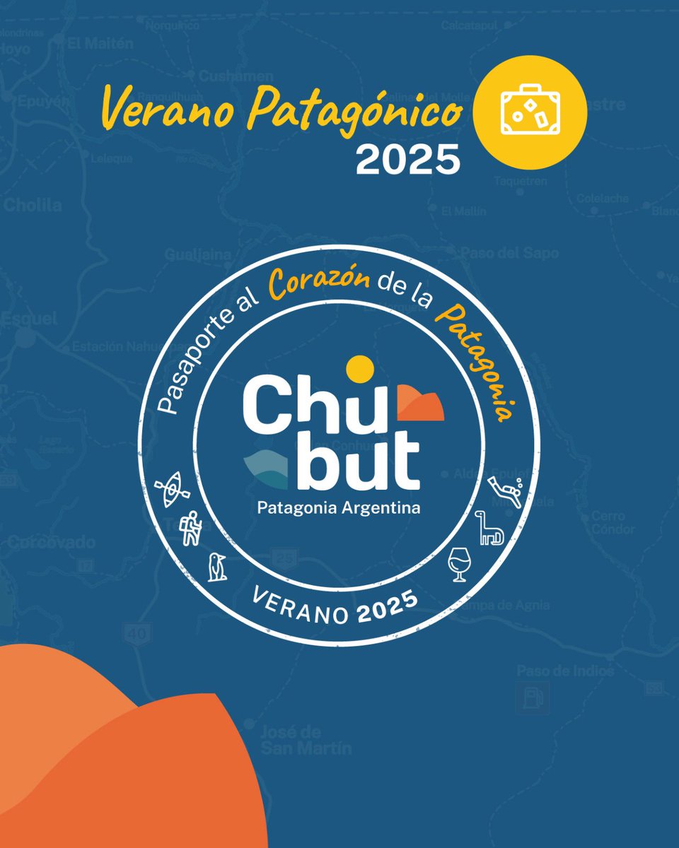 🎟☀ Tu pasaporte al Corazón de la Patagonia

Con el Pasaporte Turístico Verano Patagónico 2025 es podrás acceder a promociones en actividades, alojamientos, gastronomía y más.

Lo encontrás en chubutpatagonia.gob.ar/pasaporte-turi…