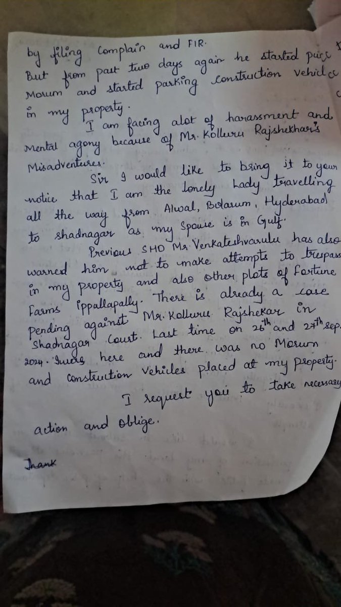 suk_pccs's tweet photo. @cyberabadpolice @CPCyberabad @VijayGopal_  @TelanganaDGP Sir Ippalapally village Mandal Keshampet Approach road to our House / Plots under Encroaching Attempts by Kolluru Rajshekhar to encroach Grab to His Rice Mill Immediate Action to be Taken by SHO Keshampet @dcpshamshabad. https://t.co/VPz4fziDZd