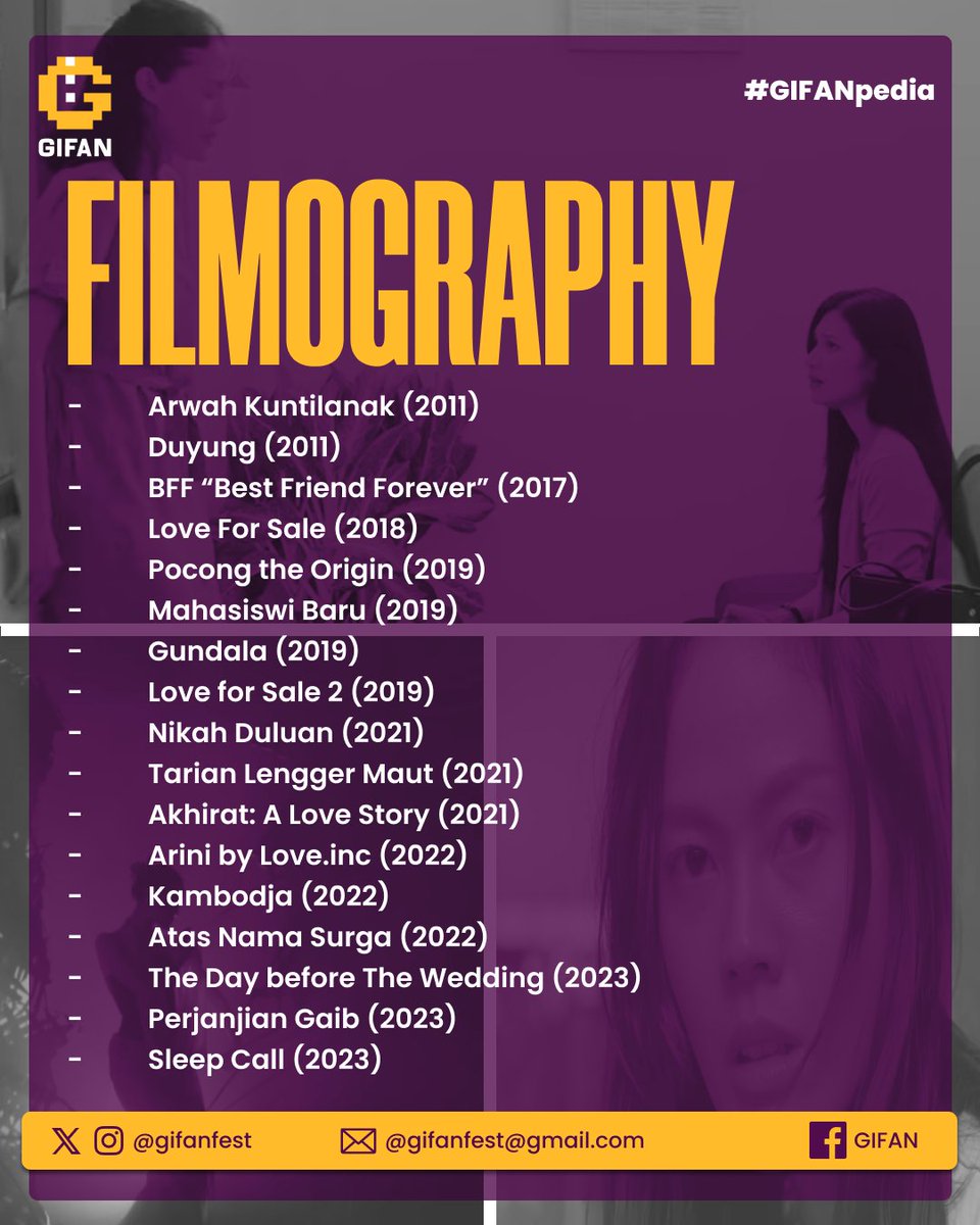 gifanfest's tweet photo. Selamat ulang tahun Della Dartyan. 

#DellaDartyan #gifanpedia #actress #film #filmography #horror #action #animation #gifan #gifanfest #filmfestival #festival https://t.co/cphQbKOtYd