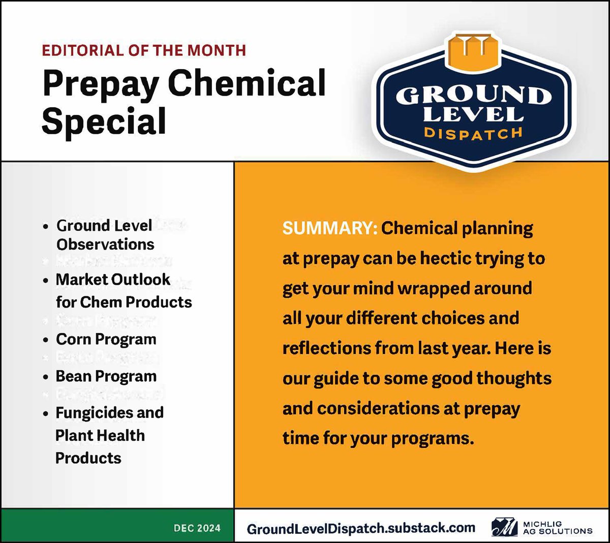 JMKINGMAS's tweet photo. In case you missed it last week, here is the link to our Editorial of the Month. This month we talk about key oberservations in the chemical market, as well as some good tips on this years chemical programs. Follow the link below to give it a read!

https://t.co/UqmWdoeXH6 https://t.co/a1Btet8EwQ