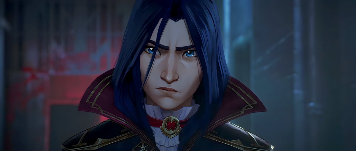 count dyketator with the tall maroon collar and red neck ribbon