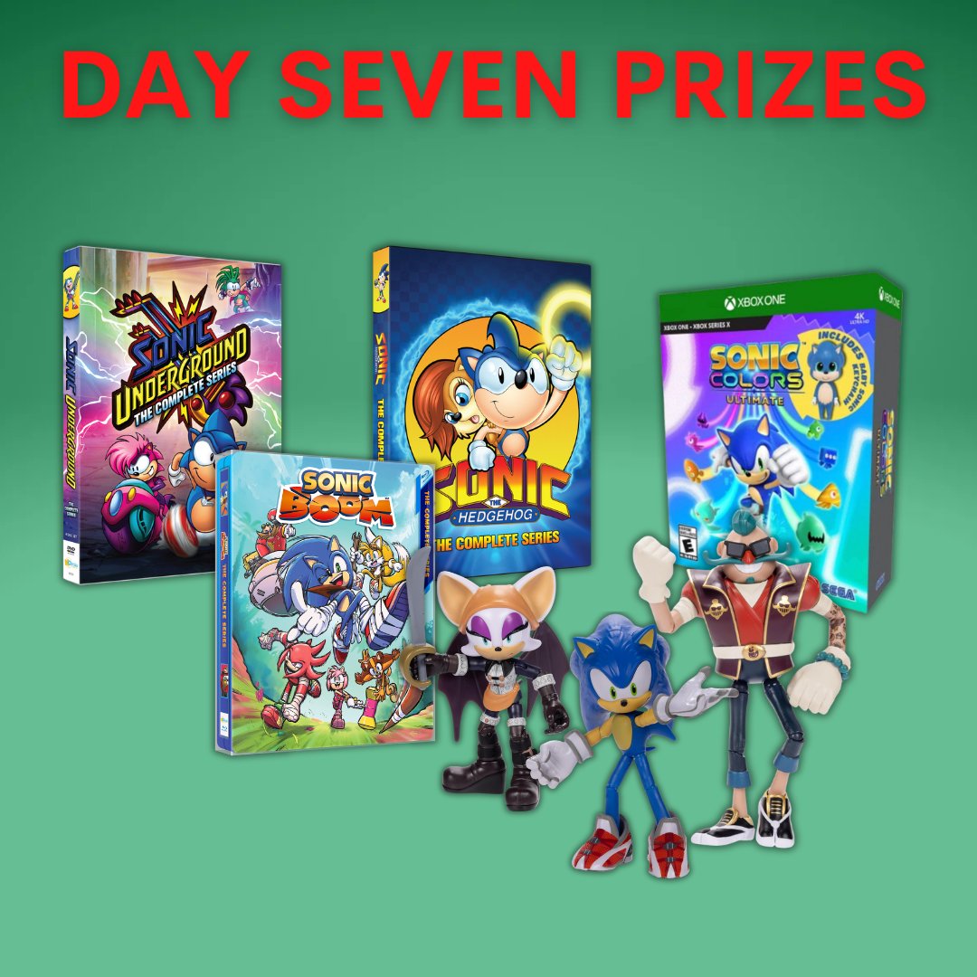 NCircle's tweet photo. 🎁12 DAYS OF GIVEAWAYS DAY SEVEN🎁 Today, another #sonicthehedgehog PRIZE PACK! Enter at https://t.co/Ffas6rLYLU! Entries will be open until 10:00am CST on 12/16. Winners will be contacted via email on 12/16 no later than 2pm CST.

#sonic #dvd #gaming #toys #prizes #sega #ncircle https://t.co/L08wZvXoIa