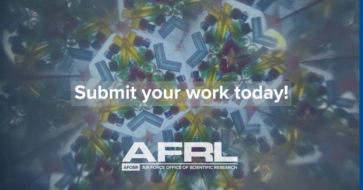 AFOSR's tweet photo. 🌌 Submit to the 2025 Art of Science Showcase! 🎨🔬
Show the beauty in your science and inspire the world.
📅 Deadline: 6 January 2025
👉 Learn more and submit: https://t.co/5jM6eXH0B8
📢 Tag a colleague or team who should submit.
#pARTnerWithAFRL #ArtOfScience #ScienceIsArt https://t.co/79rvphVSDj