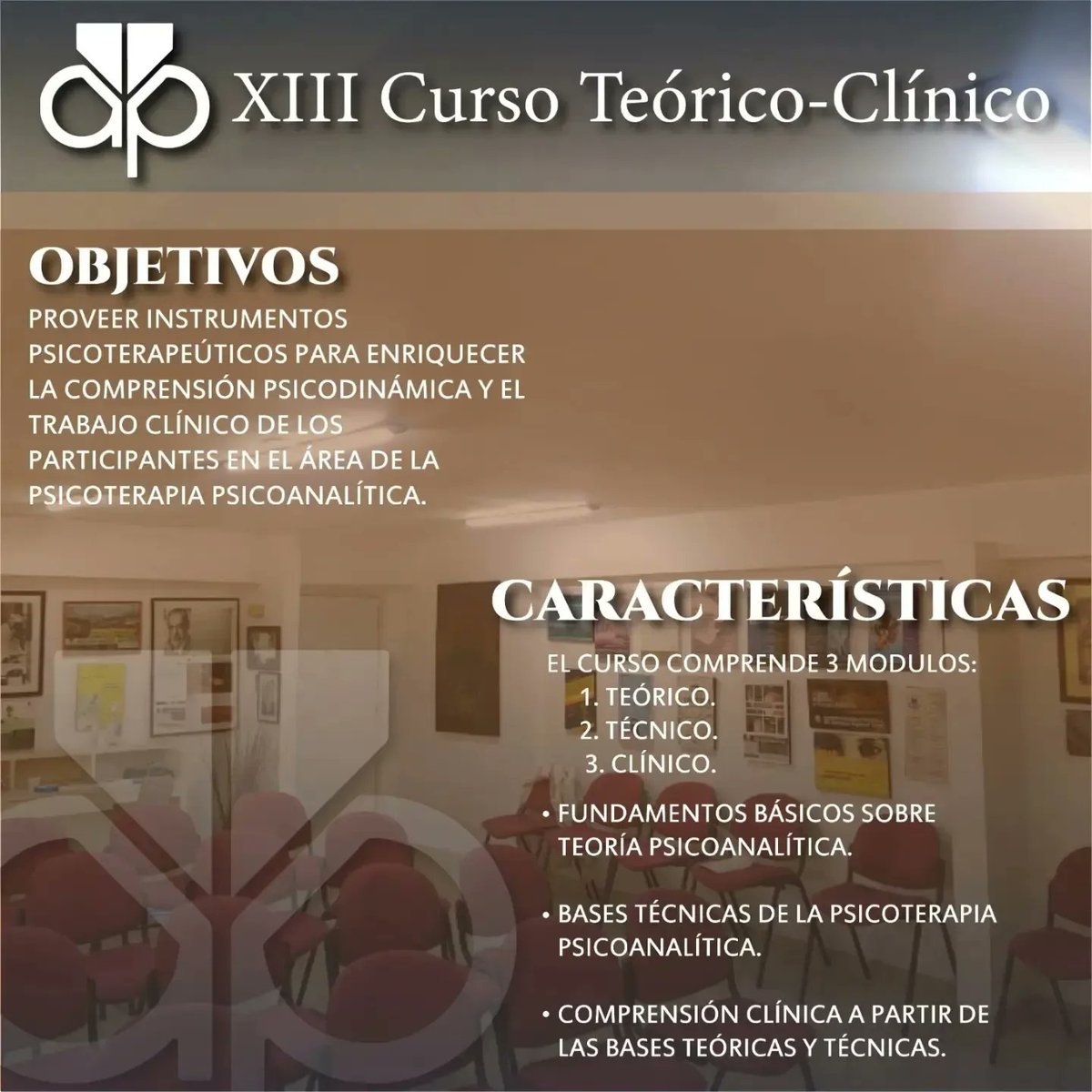 gigo7125's tweet photo. XIII Curso de Psicoterapia Psicoanalítica de @asovep . Comienza en febrero de  #2025 . Las inscripciones están abiertas. https://t.co/i8GRMyH6AS