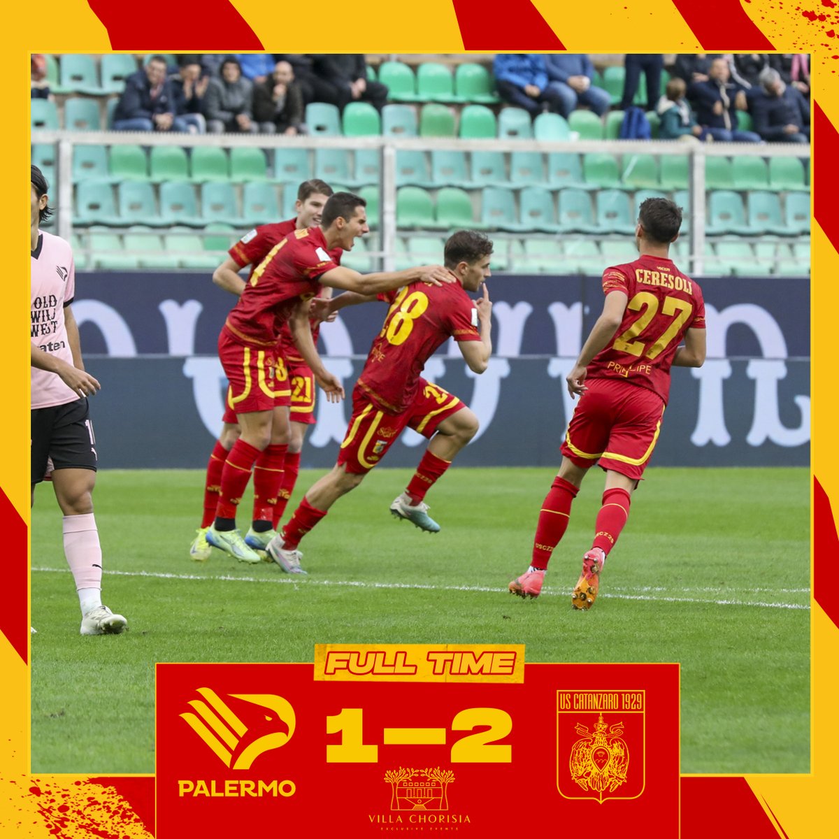 USCatanzaro1929's tweet photo. FULL TIME: #PALCAT 1-2

TOMMY + MARCO!!! 
AL BARBERA VINCIAMO NOI!! 💪🔥 

#AvantiAquile 🟡🔴 https://t.co/kGDgpEb0Tp