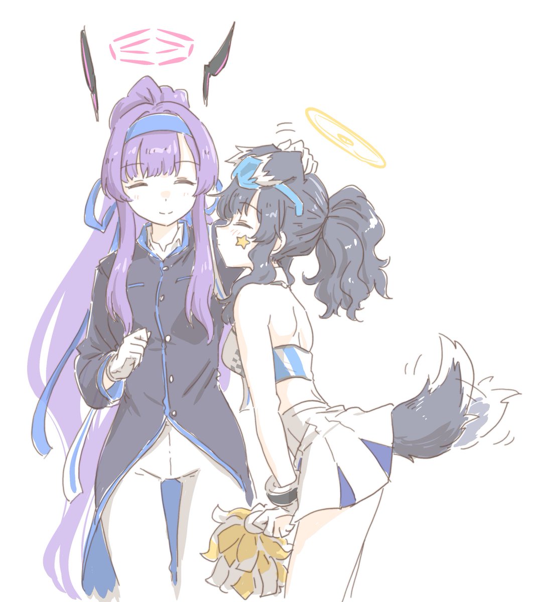猫塚ヒビキ(ブルアカ) ,猫塚ヒビキ(ブルアカ)(応援団) 「ウタヒビ 」|ハリヤーのイラスト