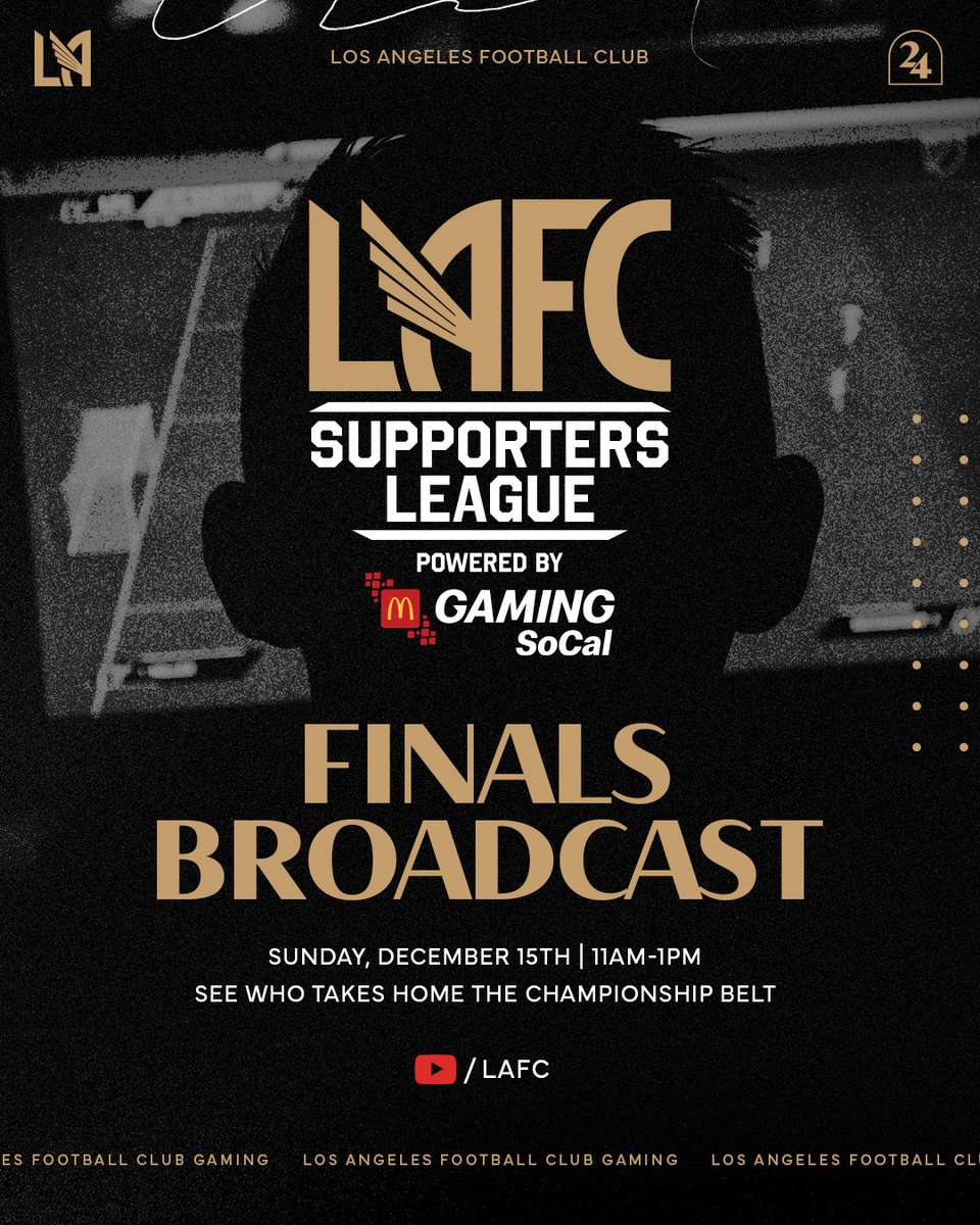 A champ will be crowned today 🏆

Find out who will be named the 2024 Supporters League Champion.

📅 Today at 11 AM PT
🖥️ LAFC YouTube - youtube.com/@LAFC/streams
🎮 <a href="/EASPORTSFC/">EA SPORTS FC</a> 

#LAFC | <a href="/McDonalds/">McDonald's</a>