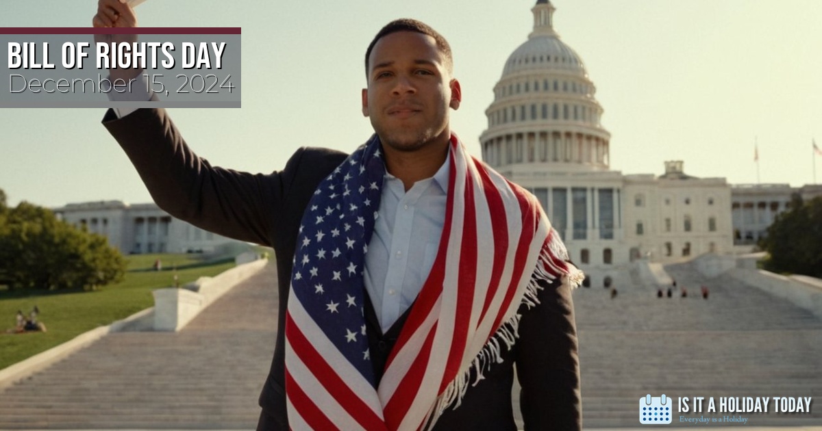 IsHolidayToday's tweet photo. What does the Bill of Rights mean to you? 🇺🇸 Share your thoughts on the importance of these fundamental freedoms and how they impact your daily life! 💬 Let's celebrate our rights and freedoms on this special day! #BillofRightsDay #Constitution https://t.co/AI2qt140CJ https://t.co/4Q9eeGu9Nd