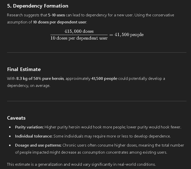 FlyingDropBear's tweet photo. RE The Bali 9.

The amount they were caught with(8.3kg), if 50% cut, and avg dose size, 5-10 uses, that's over 40,000 people hooked or dead. More if they cut it further.

Get fucked if you support them. #bali9 https://t.co/vrc8j8bypi