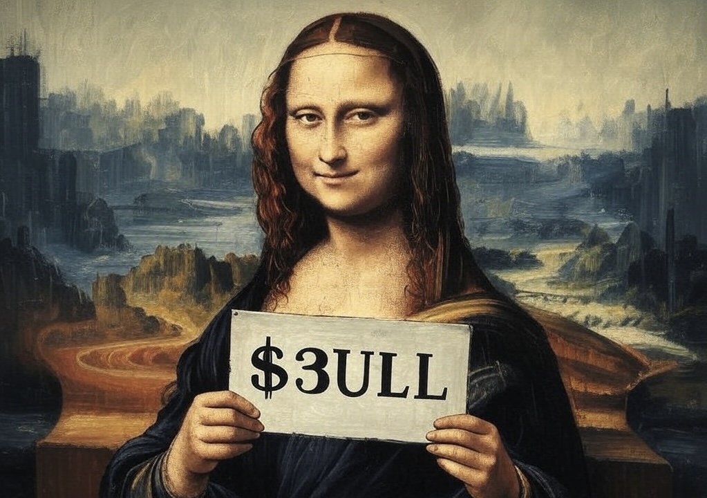 PLAYA3ULL_GAMES's tweet photo. Forget the smile, check the sign. $3ULL is the new Renaissance in gaming.

Join the crypto gaming revolution: https://t.co/c6mBctZ7Lw #Web3 #GamingRevolution #3ULL https://t.co/bFmzVvfeYz