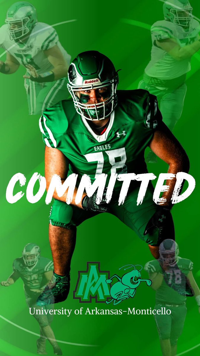BrodyBenton78's tweet photo. After plenty of thought and conversations with my family, I would like to announce that I will be continuing my athletic and academic career at the University of Arkansas - Monticello! #EatEmUp 🟢⚪️.
@CoachPruitt_UAM @CoachJoshQualls @CoachJHarbour @coachjweevils @Coach_Burford1 https://t.co/oUNZLN4A8O