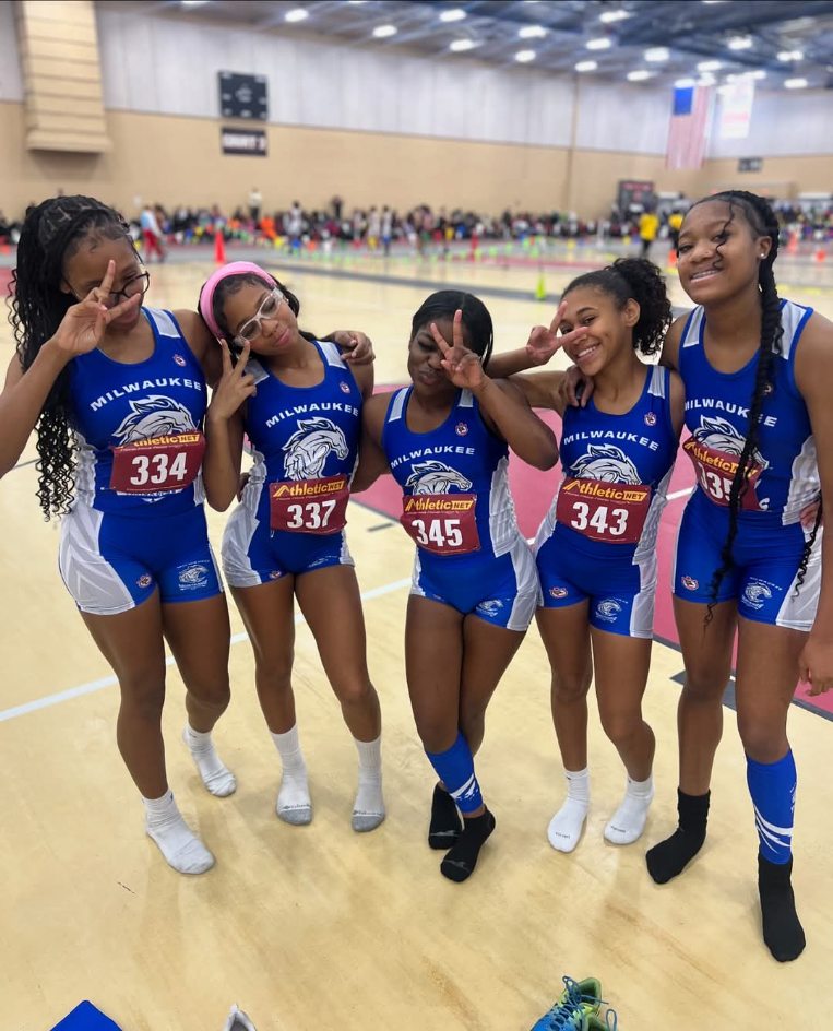 Our flag football girls are putting in the work in on the track! We can't be more proud of them. Good days are coming for the Zee-Bees! #GoBees #BrickByBrick