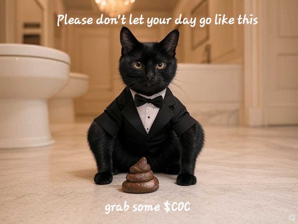 CatsOfCrypto9's tweet photo. If you're having a bad day. This should cheer you up.
But remember to always clean up your mess
#CatsOfCrypto #Catastic #Crypto #memecoin
Solana CA: 6M8z5Wzmhk93ns6BaQzCuMYvkEpFcx9CDXsgFwK58NPf
Ticker $COC
https://t.co/vRK9LBXlA5 https://t.co/xeuzZFVwCD